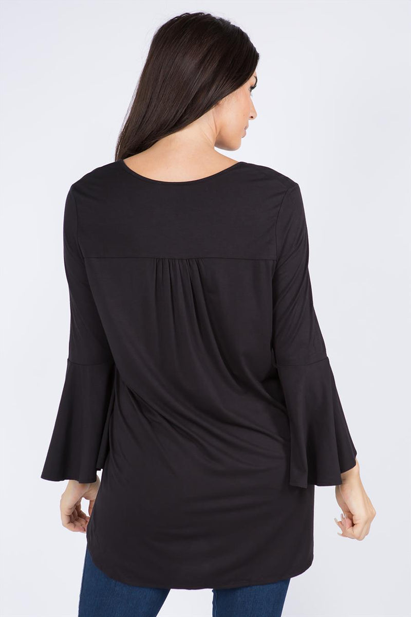 PICKFORD DRAPE TOP  - BLACK