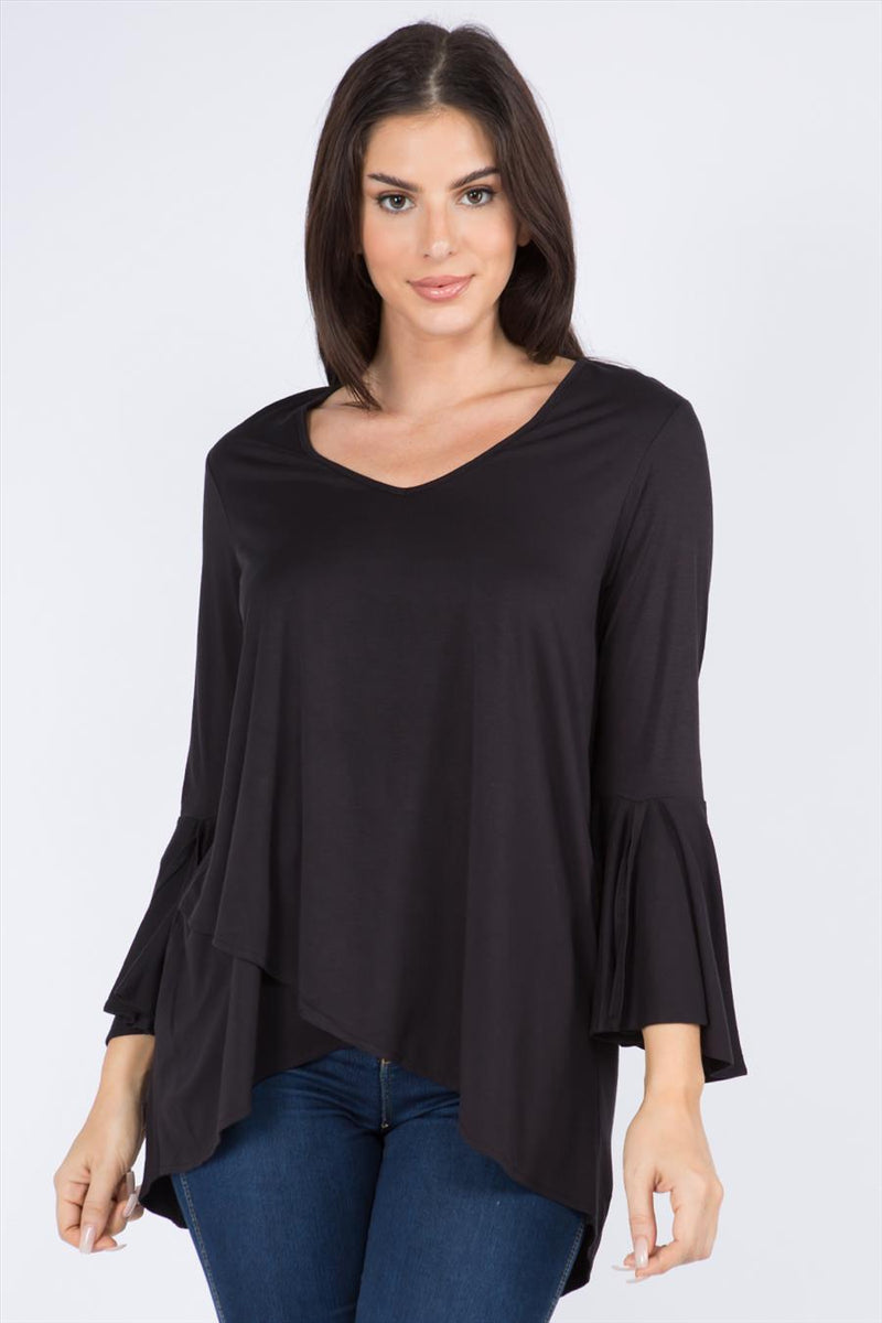 PICKFORD DRAPE TOP  - BLACK