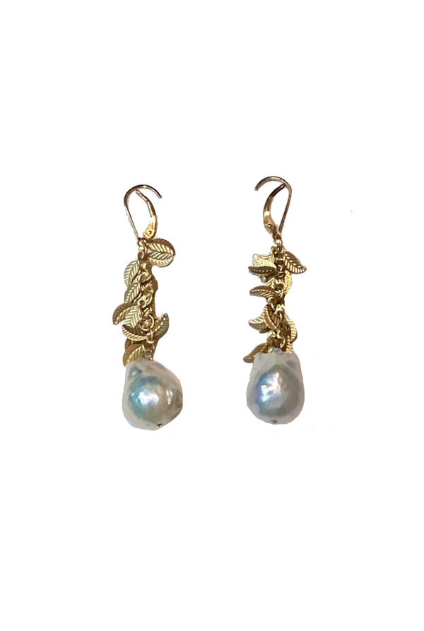 APHRODITE DROP EARRINGS - WHITE BLISTER PEARL