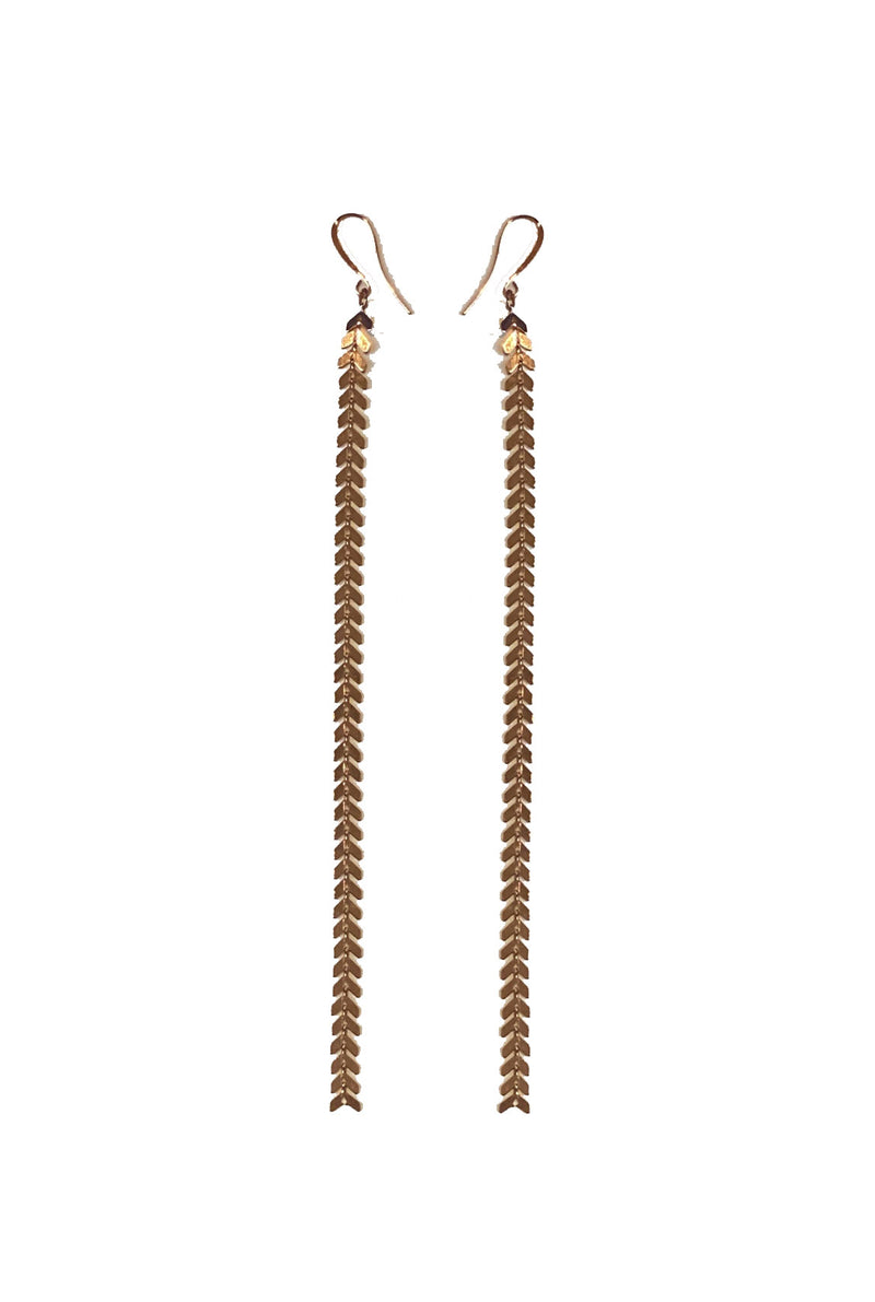 ATHENA DROP EARRINGS - ROSE GOLDTONE