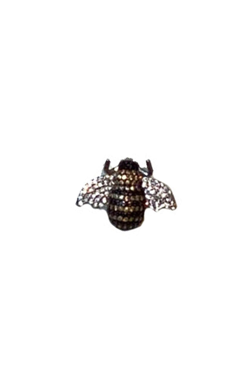 HONEY BEE PIN - CRYSTAL SIVERTONE HONEY BEE