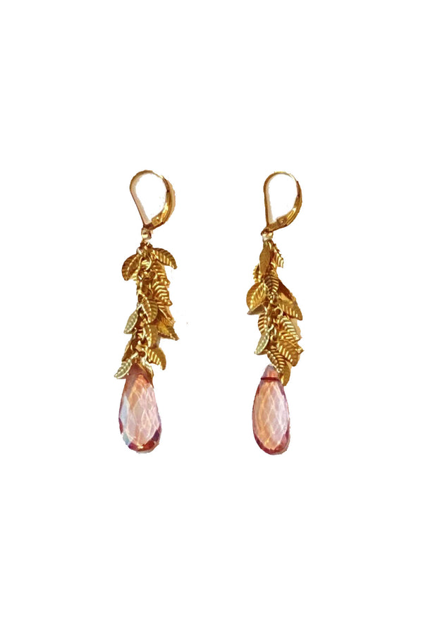 APHRODITE DROP EARRINGS - ROSE QUARTZ