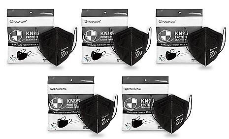 KN95 50 PACK - RESPIRATOR MASKS - FDA APPROVED - NPPL TESTED - ANTI FRAUD TECHNOLOGY - BLACK