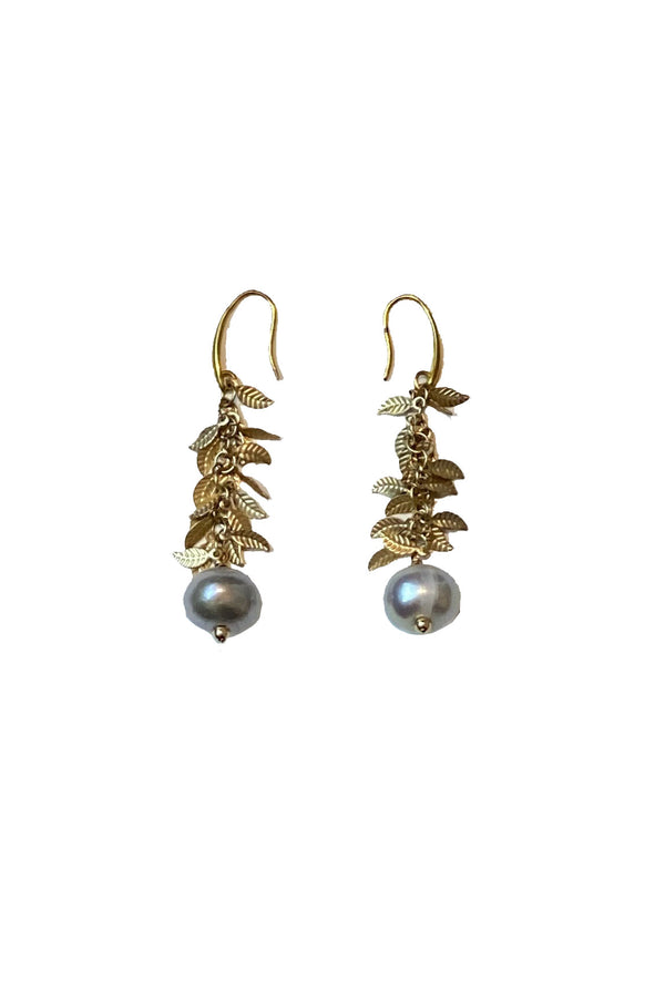 APHRODITE DROP EARRINGS - GRAY PEARL