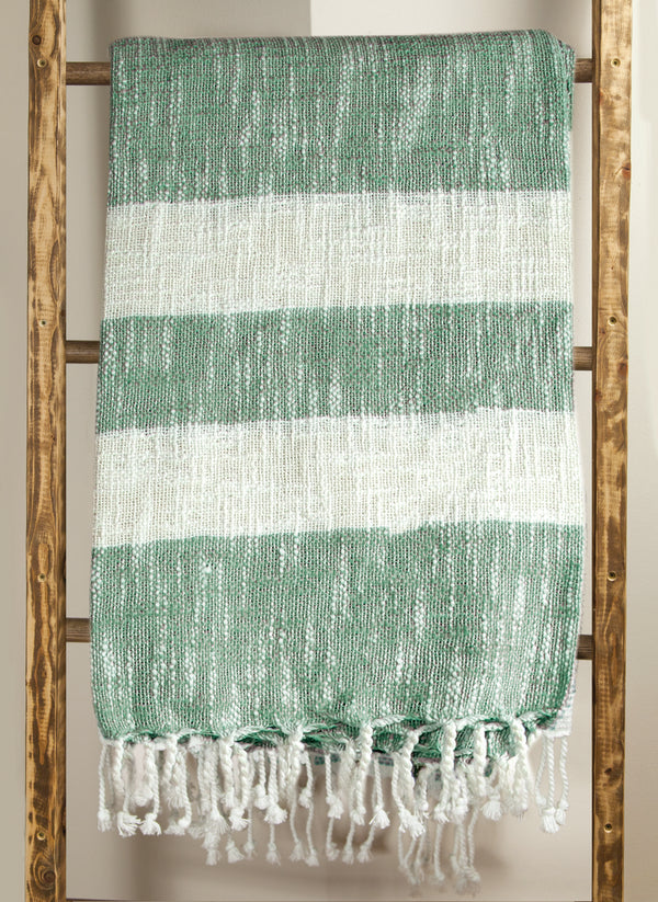 MANUAL WOODWORKERS STRIPE THROW - GREEN