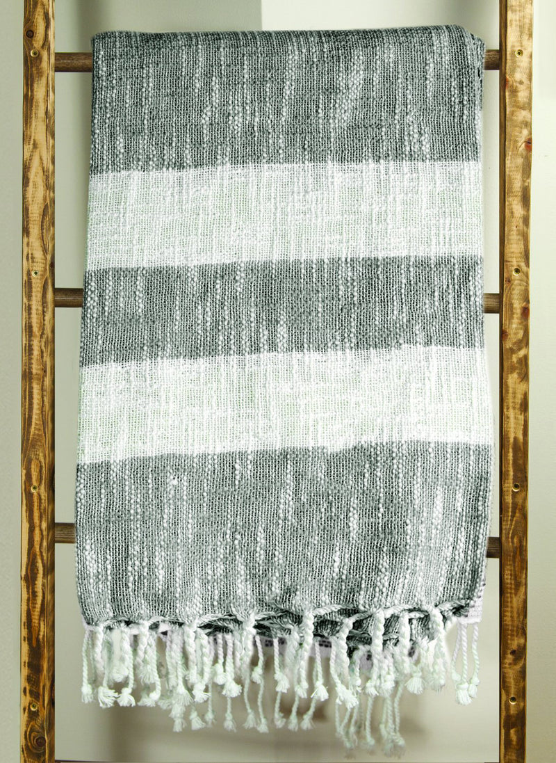 MANUAL WOODWORKERS STRIPE THROW - GRAY