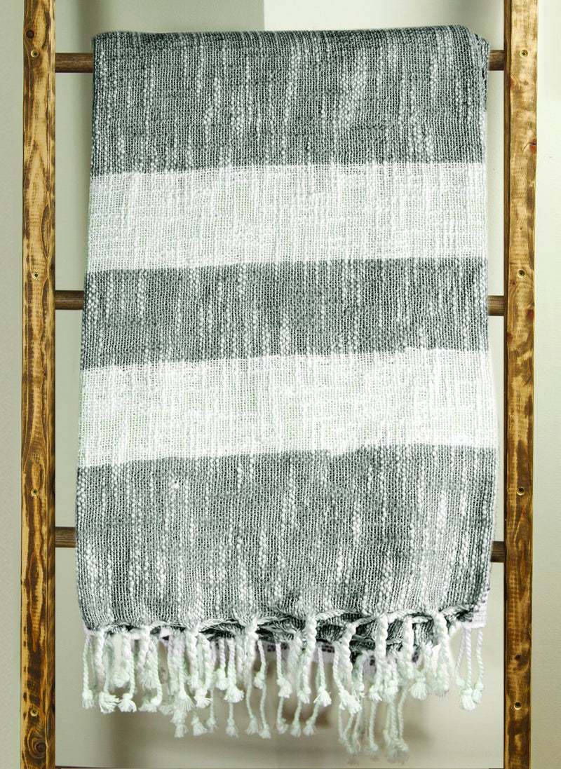 MANUAL WOODWORKERS STRIPE THROW - GRAY
