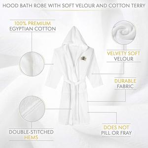 HOODED EGYPTIAN COTTON BATHROBE