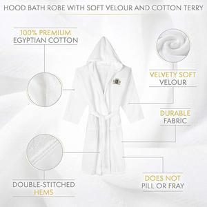 HOODED EGYPTIAN COTTON BATHROBE