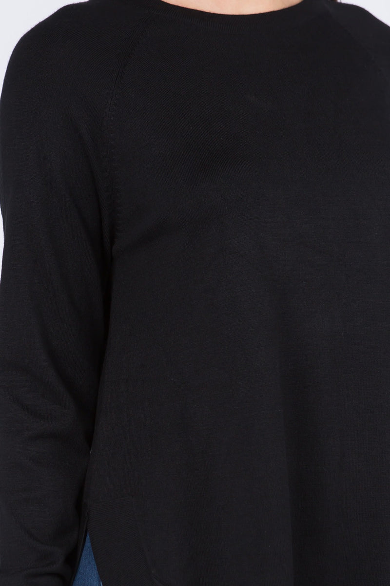 JESSICA ALL YEAR SWEATER TOP  - BLACK