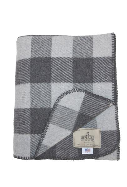 IMPERIAL HERITAGE BUFFALO CHECK WOOL THROW - CHOICE OF 2 COLORS