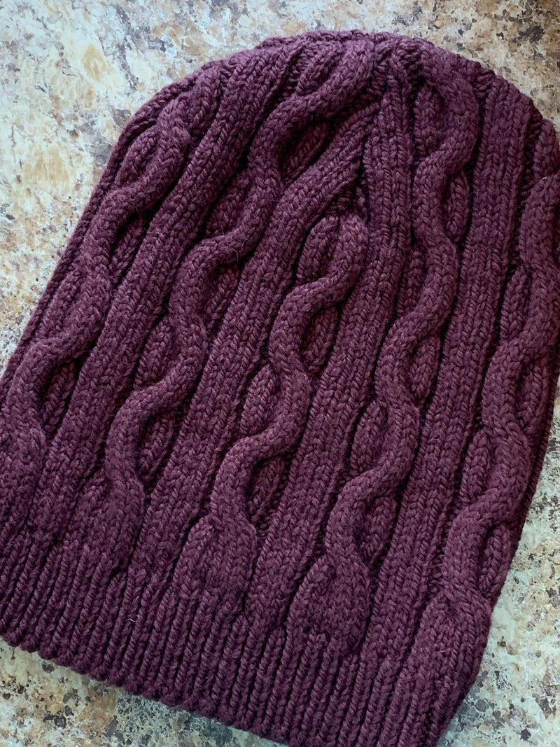 CLASSIC CABLE KNIT MERINO WOOL BEANIE HAT - CHOICE OF 2 COLORS