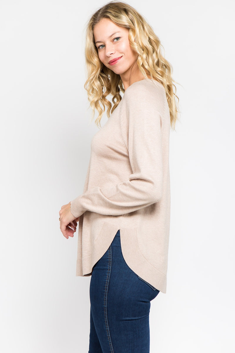 JESSICA ALL YEAR SWEATER TOP  - CAMEL