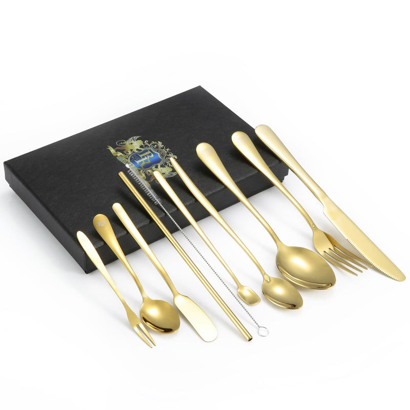 PERSONAL 10 PIECE FLATWARE SET - GOLD
