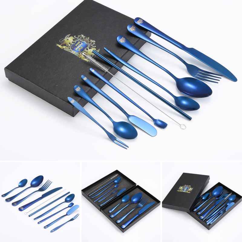 PERSONAL 10 PIECE FLATWARE SET - BLUE