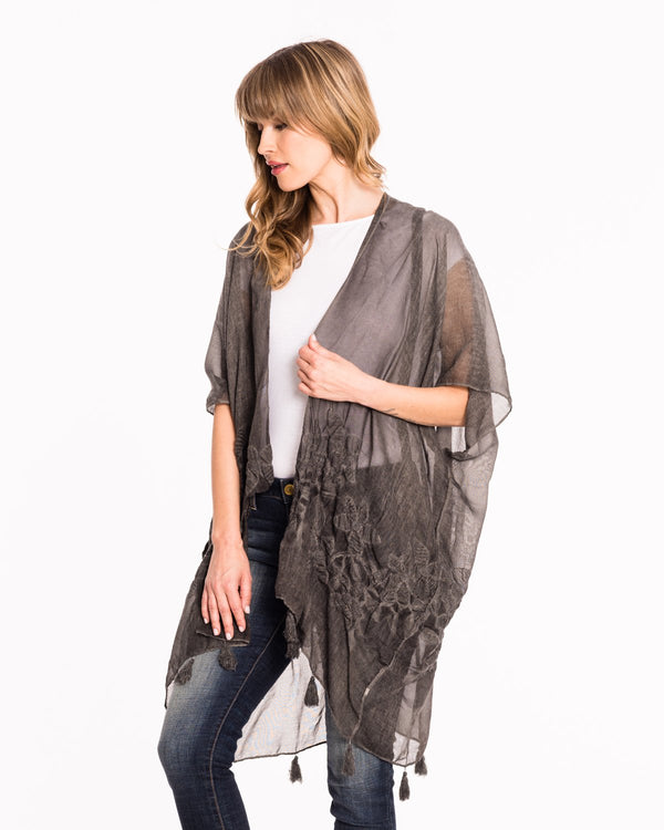 ATHENA KIMONO - CHARCOAL