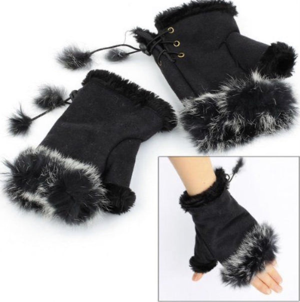 FINGERLESS GLOVES - BLACK