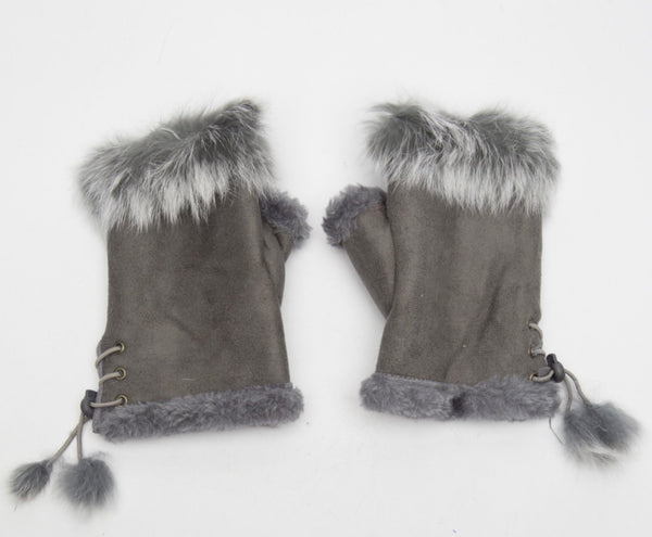 FINGERLESS GLOVES - GRAY