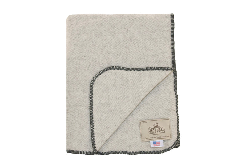 IMPERIAL HERITAGE FANCY HERRINGBONE WOOL THROW - CHOICE OF 3 COLORS