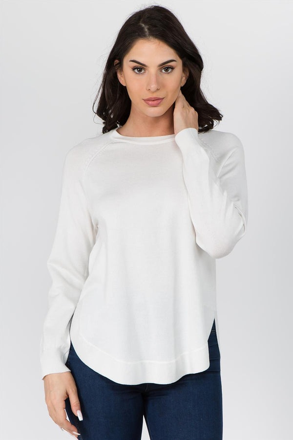 JESSICA ALL YEAR SWEATER TOP  - IVORY