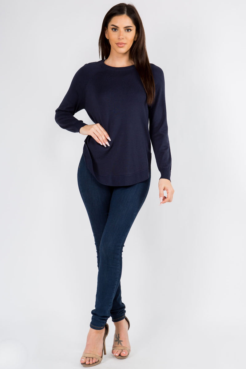 JESSICA ALL YEAR SWEATER TOP  - NAVY