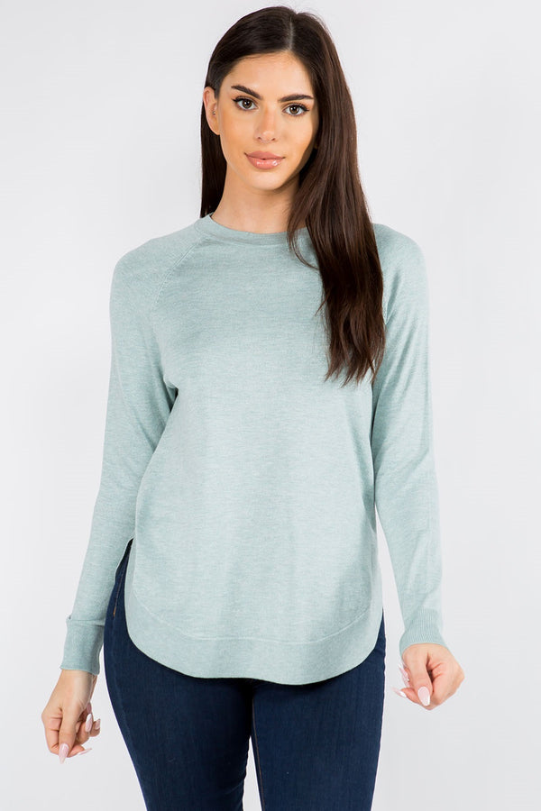 JESSICA ALL YEAR SWEATER TOP  - SAGE