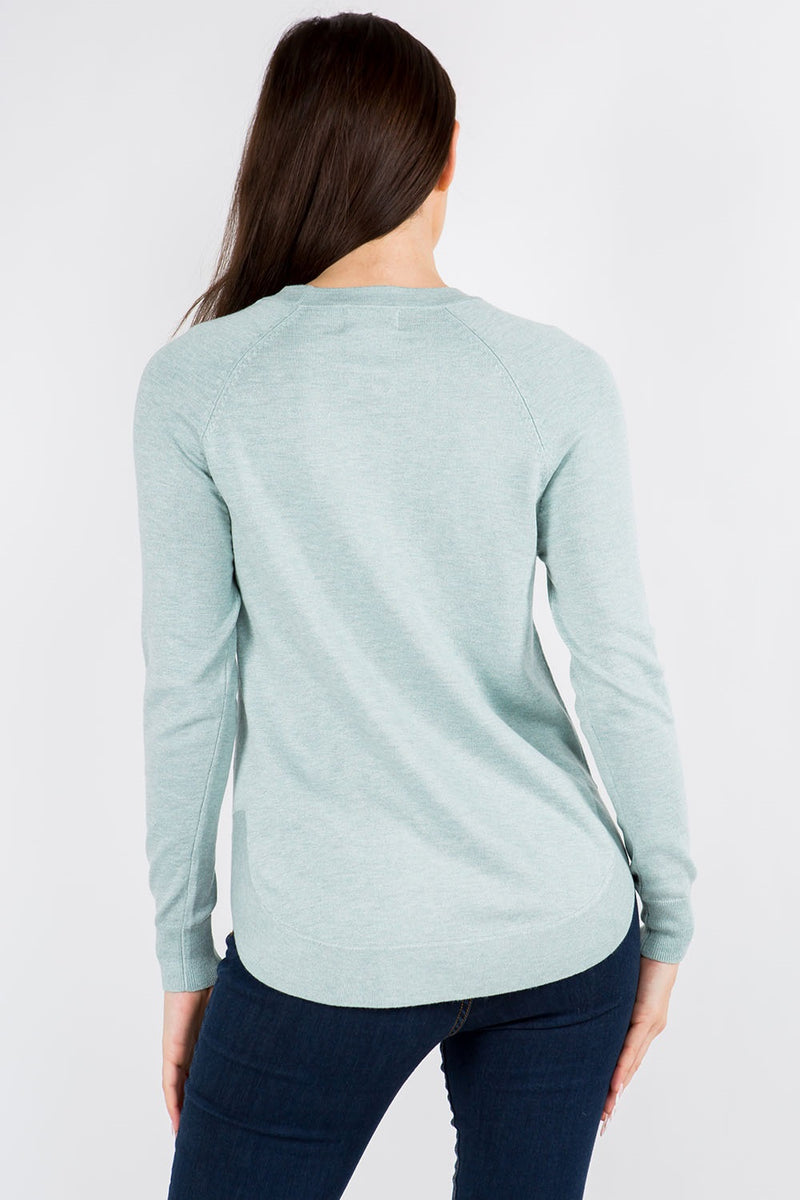 JESSICA ALL YEAR SWEATER TOP  - SAGE
