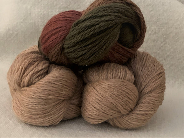 CASHMERE GRADE  ALPACA YARN TRIOS - CHOICE OF 3 COLORS