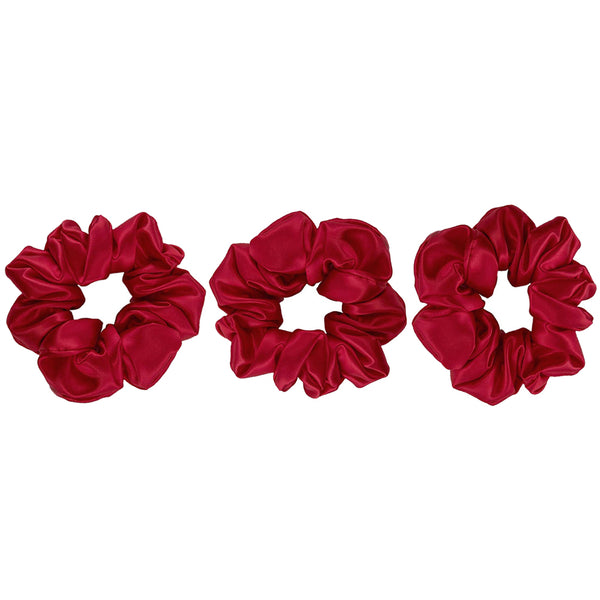 SGCSILK™ RED PONYTAIL HOLDER 3PCS SET