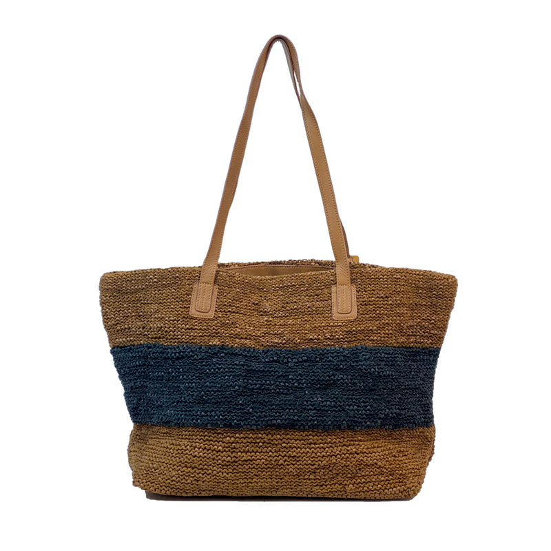 CLEVER CARRIAGE HAND KNITTED SUEDE SHOPPER